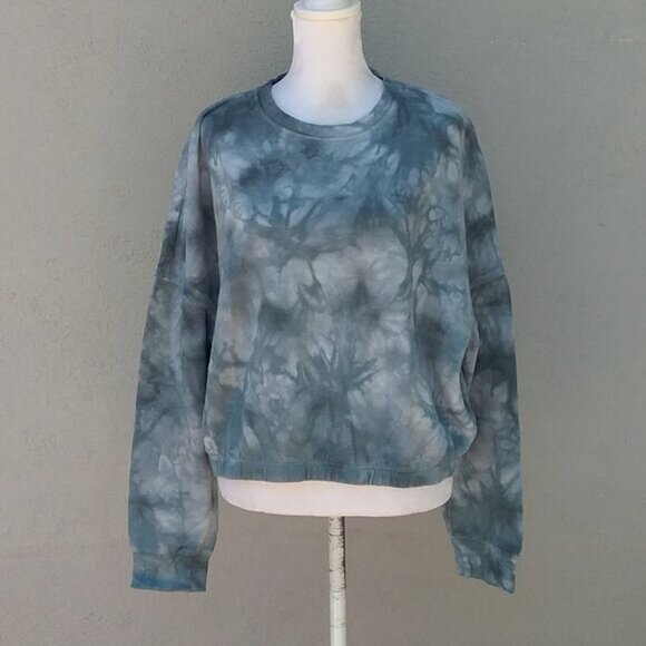 Garage Sweatshirt Women's Top Cropped Large Tie-Dye Y2K 80;s - Picture 6 of 6